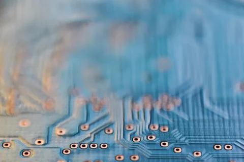 Abstract micro chip cyber circuit modern technology background Stock Photos