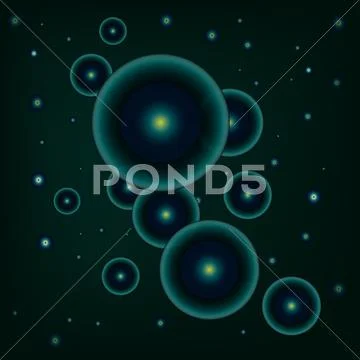 Abstract micro macro scientific black background Stock Illustration