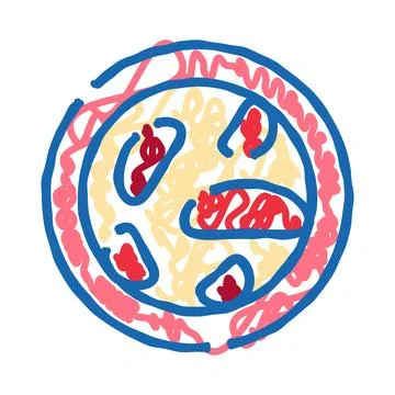 Abstract microbiology cell structure doodle drawing Stock Illustration