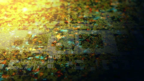 Abstract microchip circuit board pattern background Stock Footage 140984347