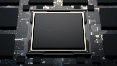 Abstract microcircuit. Electronic board. Animation of installing a graphics Stock Footage 311935265