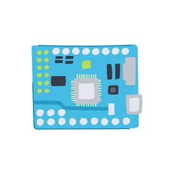 Abstract microcontroller cartoon vector illustration Stock Illustration
