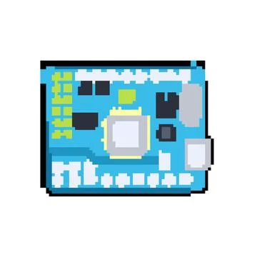Abstract microcontroller pixel art vector illustration 스톡 일러스트