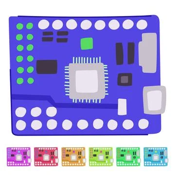 Abstract microcontroller vector cartoon graphic 库存插图