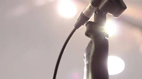 Abstract Microphone and Bokeh Shot Stock Footage 48633141