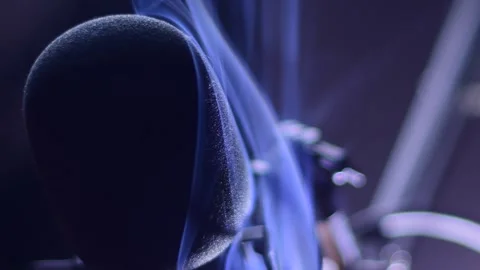 Abstract microphone and smoke waves Stock Footage 257940887