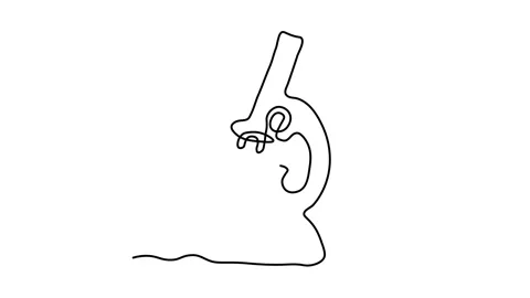 Abstract microscope, Self drawing animation one continuous line draw, logo Stock Footage 300938403