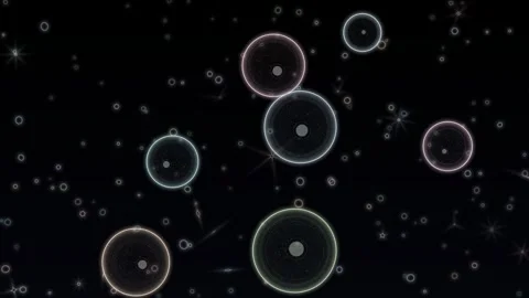 Abstract microscopic animation of glowing cells dividing and merging, luminous Stock Footage 345375375