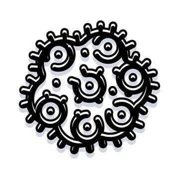 Abstract microscopic organism cell structure with shadow Stock Illustration