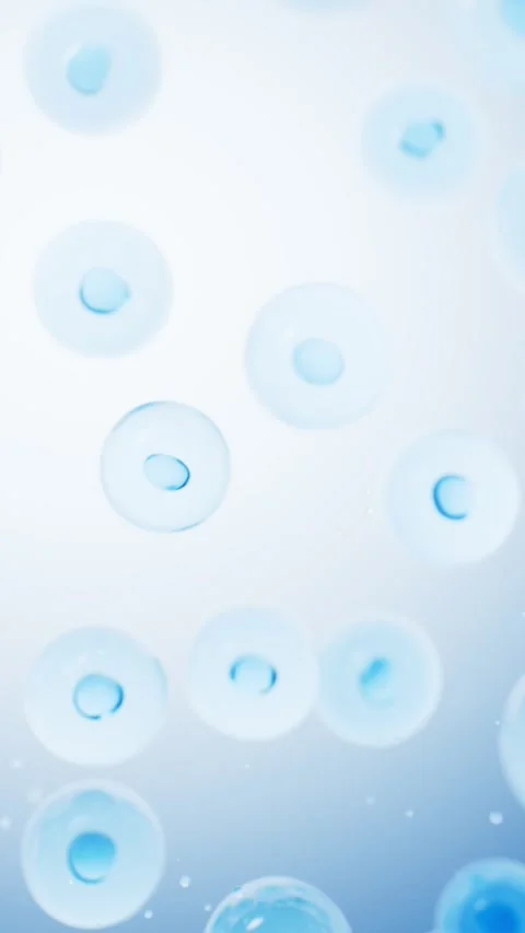 Abstract microscopic view of blue biological cells or molecules moving dyna.. Stock Footage 327523901