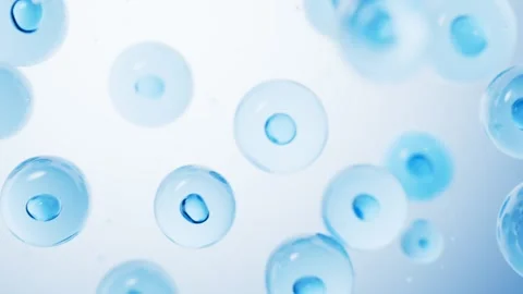 Abstract microscopic view of blue cells or molecules floating in a liquid e.. Stock-Footage 327249567