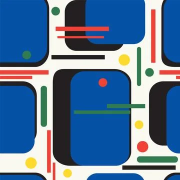 Abstract mid century pattern with geometric shapes. Modern boho minimalist .. Stock Illustration