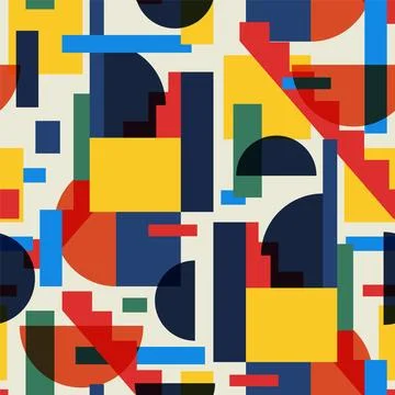 Abstract mid century pattern with geometric shapes. Modern boho minimalist or Stock Illustration