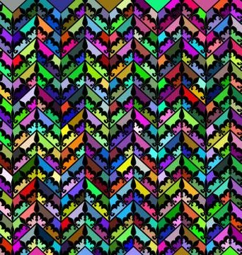 Abstract milticolor ornament frames with lines and figures Stock Illustration