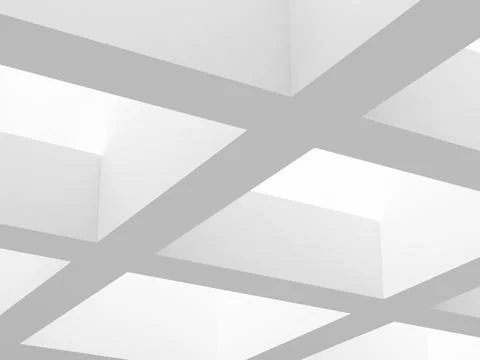 Abstract minimal architectural background. White skylight frame 3d Illustrazione stock