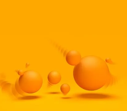 Abstract minimal background with balls and copy space.3d illustration Stock Illustration