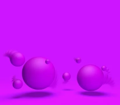 Abstract minimal background with balls and copy space.3d illustration Stock Illustration