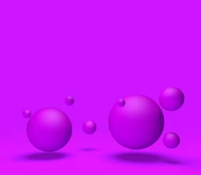 Abstract minimal background with balls and copy space.3d illustration Stock Illustration