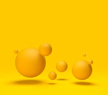 Abstract minimal background with balls and copy space.3d illustration Stock Illustration