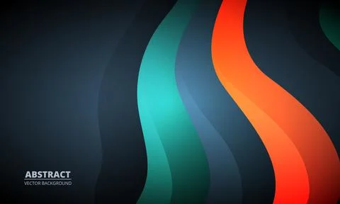 Abstract minimal background with colored dynamic wave shapes. Graphic design Stock Illustration