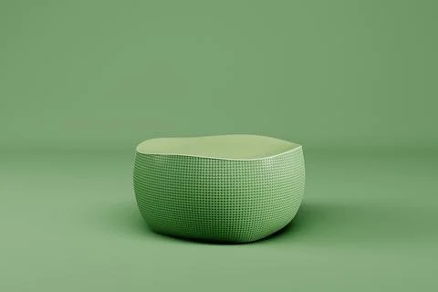 Abstract minimal background. Light green pastel color geometriacal pedestal f Stock Illustration