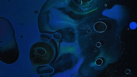 Abstract Minimal Blue Paint Blobs Background. Blue drops of paint connects on Stock-Footage 274028679