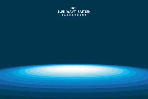 Abstract minimal blue wavy pattern design of round geometric background. Stock Illustration