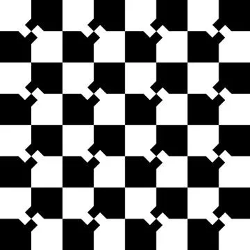 Abstract minimal checkered pattern with mosaic of squares. Monochrome repeata Stock Illustration