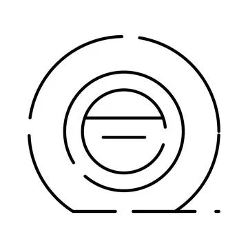 Abstract minimal circle icon with line design Stock Illustration