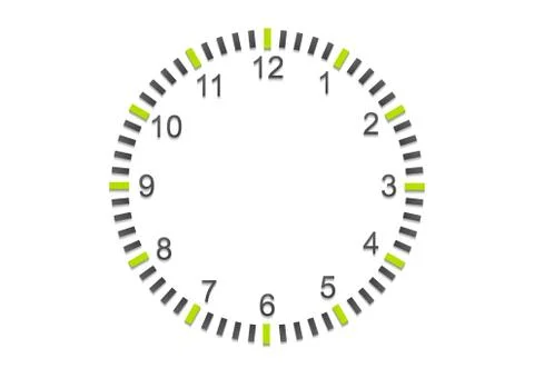Abstract minimal clock on white wall イラスト素材