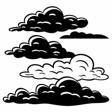 Abstract Minimal Cloud Illustration Flat Style Stock Illustration