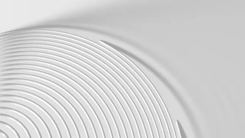 Abstract minimal composition featuring white spiral, 3d Stock Illustration