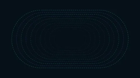 Abstract minimal dark background featuring concentric rounded glowing neon .. 스톡 동영상 346446690