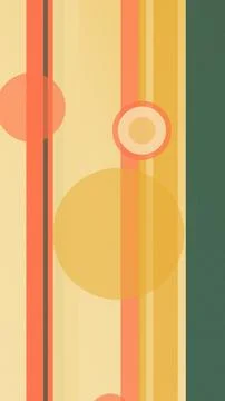 Abstract minimal design featuring warm striped bands and soft circles, crea.. Stock Illustration