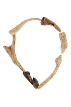 Abstract Minimal Driftwood Wreath Composition Stock Photos