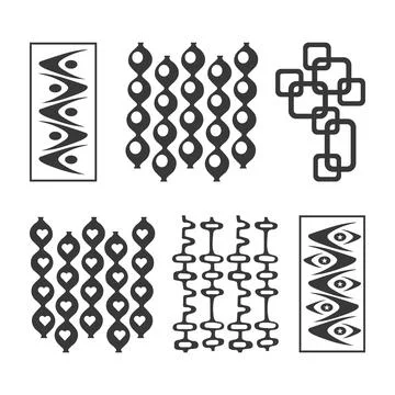 Abstract minimal element mid-century vector set, Abstract geometric element Stockillustratie