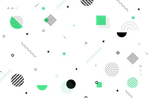 Abstract minimal geometric pattern design of black and green decorative Stock-Illustration