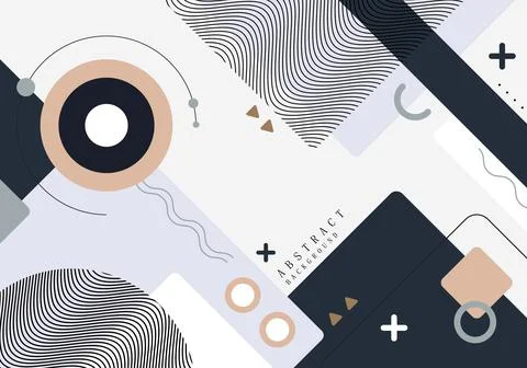 Abstract minimal geometric pattern design decorative artwork style. Stock Illustration