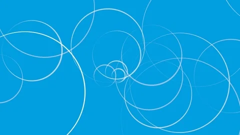 Abstract minimal geometric round circle shapes design background in blue. 2D Stock Footage 138396985