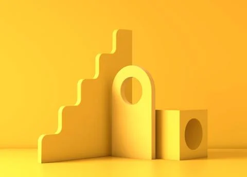 Abstract minimal geometry concept. Studio podium platform. Exhibition and bus Stock Illustration