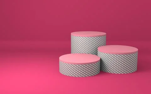 Abstract minimal geometry schene to show cosmetic product. Cylinder podiums in Stock Illustration