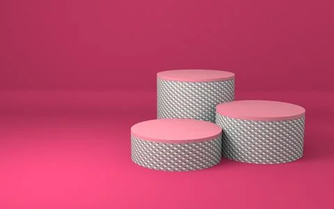 Abstract minimal geometry schene to show cosmetic product. Cylinder podiums in Stock Illustration
