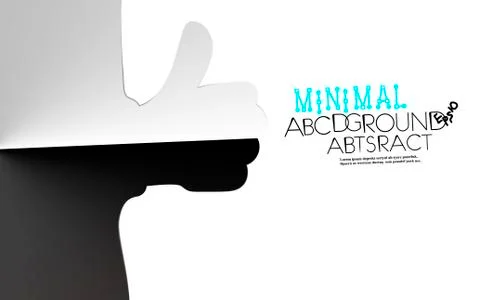 Abstract minimal gesture like or ok, contrast white or black background. Stock Illustration