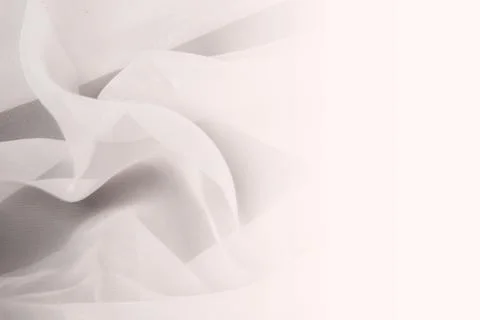 Abstract minimal  gradient background with white wavy fabric, copy space  Foto stock