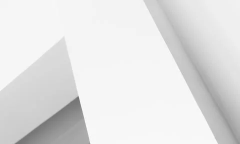 Abstract minimal interior background with white corners and niche Stock Photos