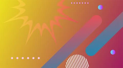 Abstract minimal lines and circle gradient geometric background. 스톡 일러스트