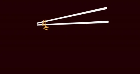 Abstract minimal logo wok made of sticks and noodles Stock Footage 167672992