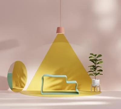 Abstract Minimal Modern Platform Podium with Plant Product Presentation and.. Stock Illustration