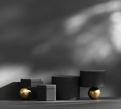 Abstract Minimal Modern Podium Platform For Product Display Showcase 3D Ren.. Stock Illustration