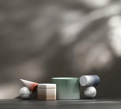 Abstract Minimal Modern Podium Platform For Product Display Showcase 3D Ren.. Stock Illustration